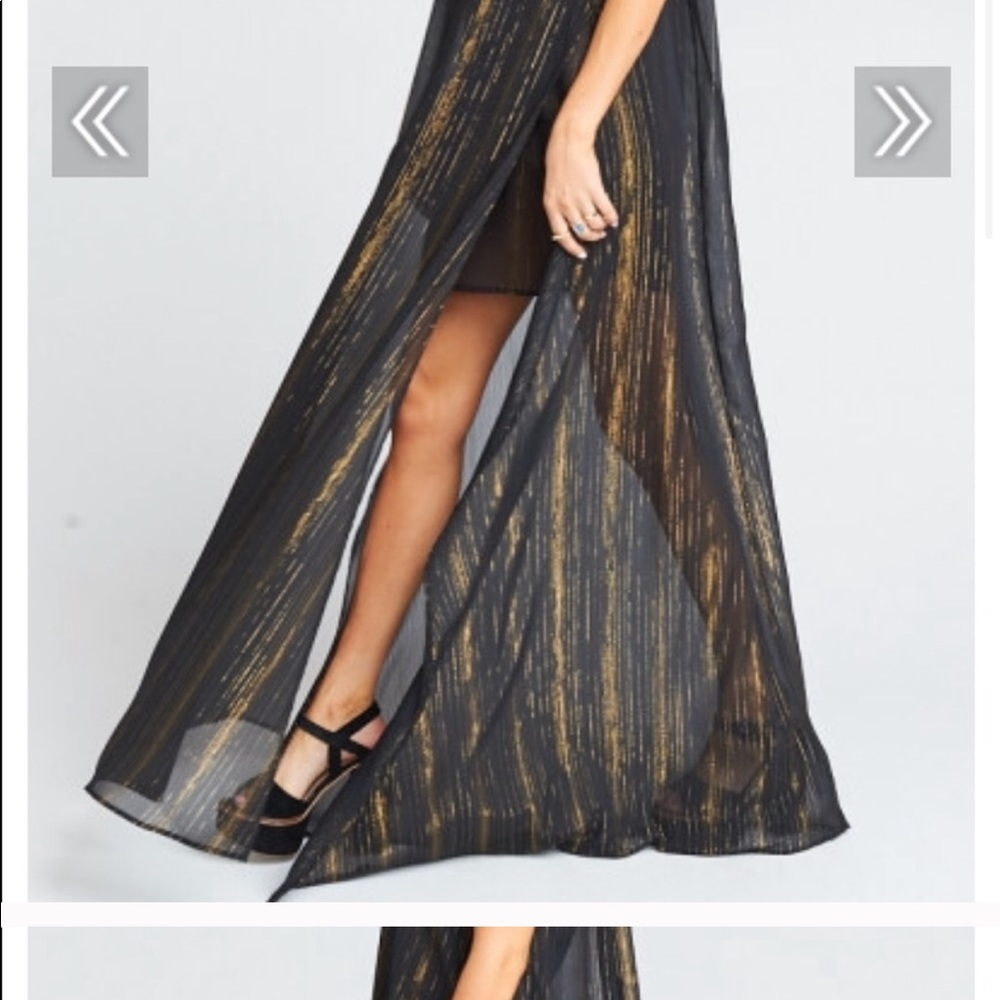 Show Me Your Mumu black and gold Maxi Dress - Picture 3 of 9